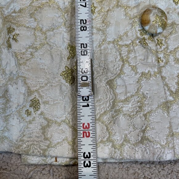 VTG 1960s Metallic Brocade Button Front Jacket Size M Gold Luxury Country Club - Picture 10 of 14